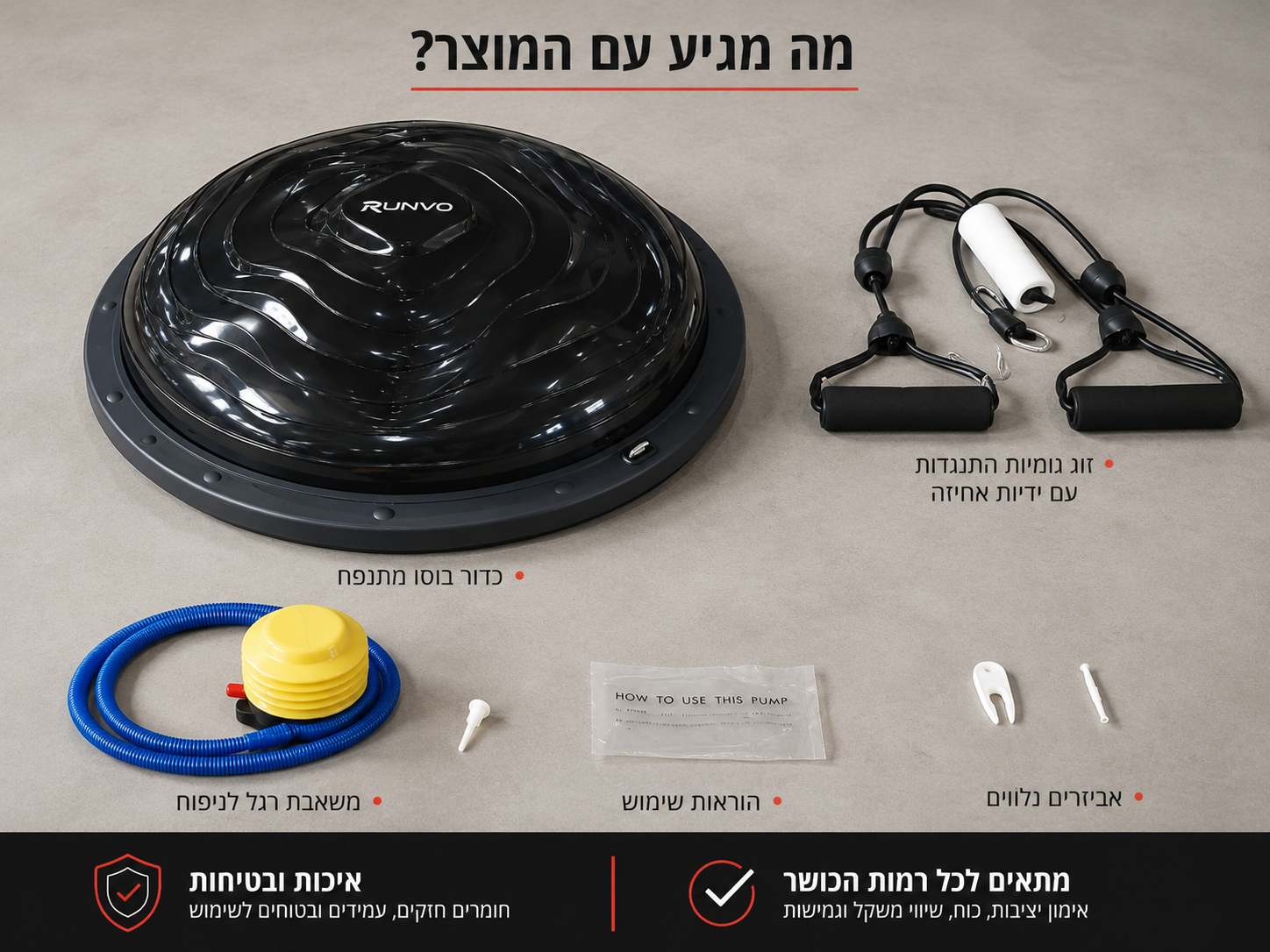 כדור בוסו Runvo Bosu Ball – תמונה 3